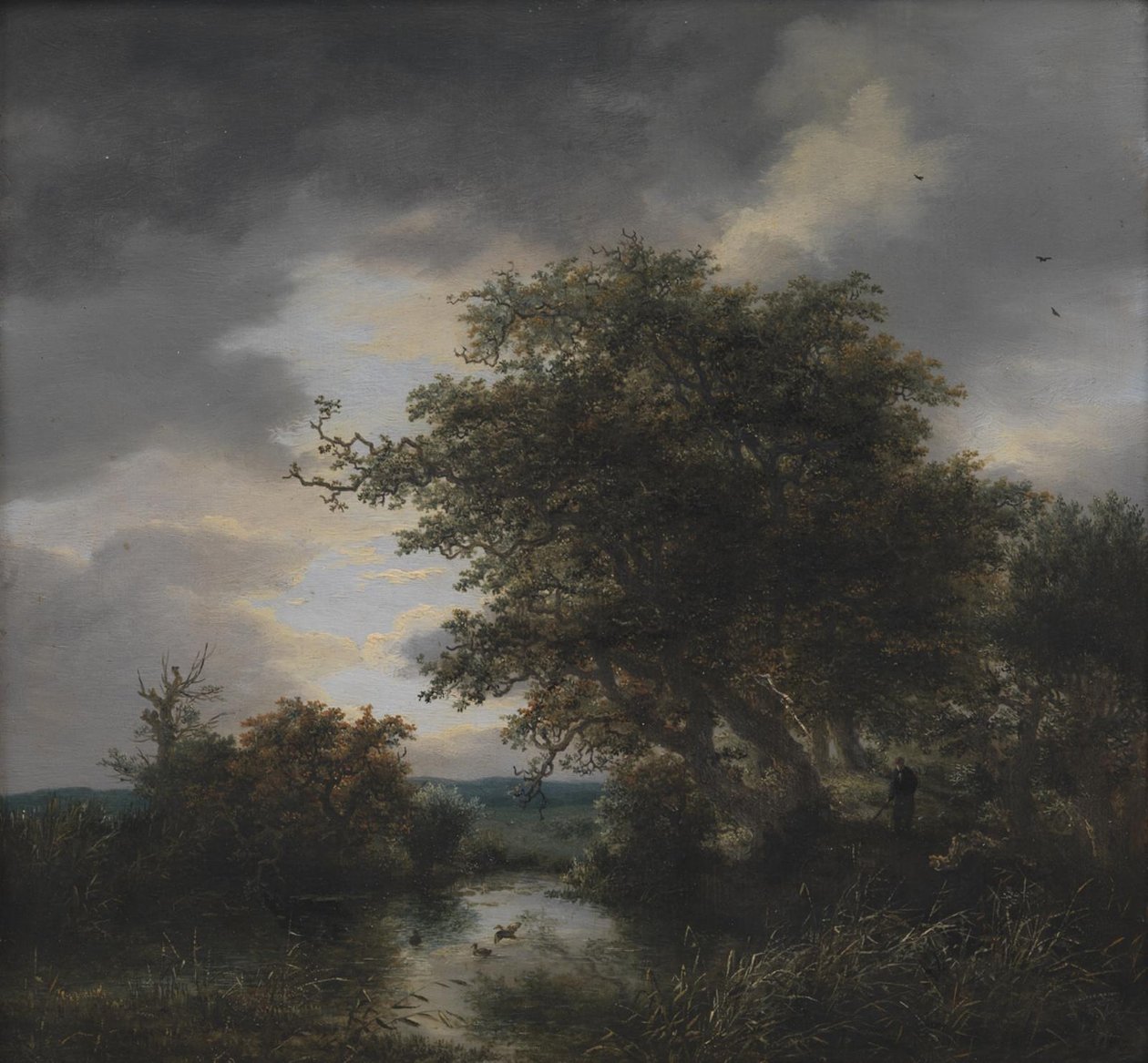 Robles junto a un estanque de Jacob van Ruisdael