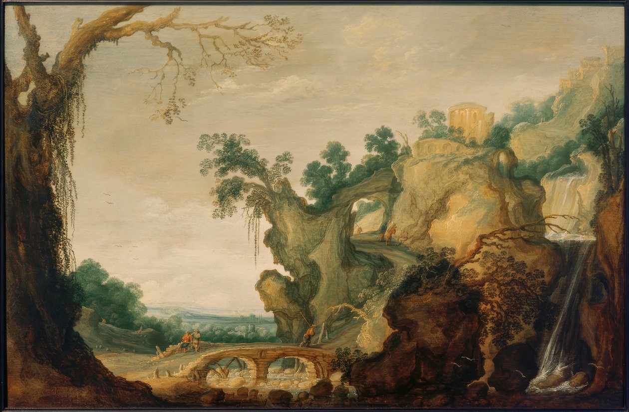 Paisaje con el templo de Tívoli de Jacob Jacobsz. van Geel