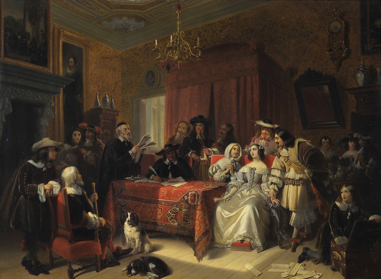 Lectura de un testamento de Jacob Joseph Eckhout
