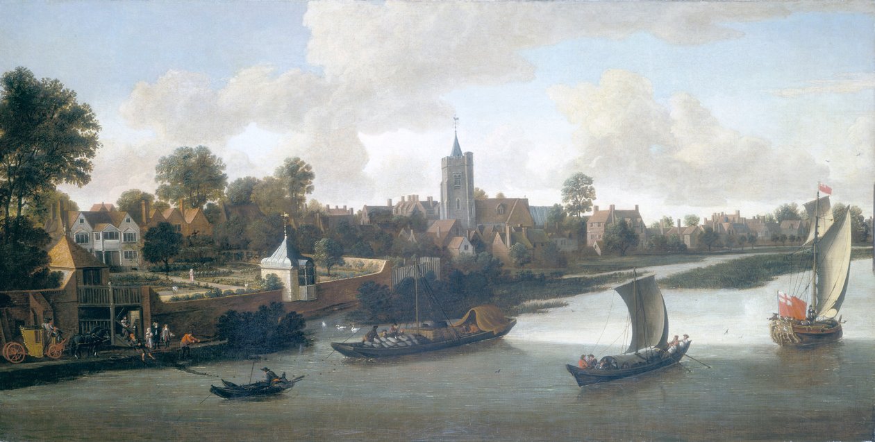 Chiswick desde el río, c. 1675 de Jacob Knyff