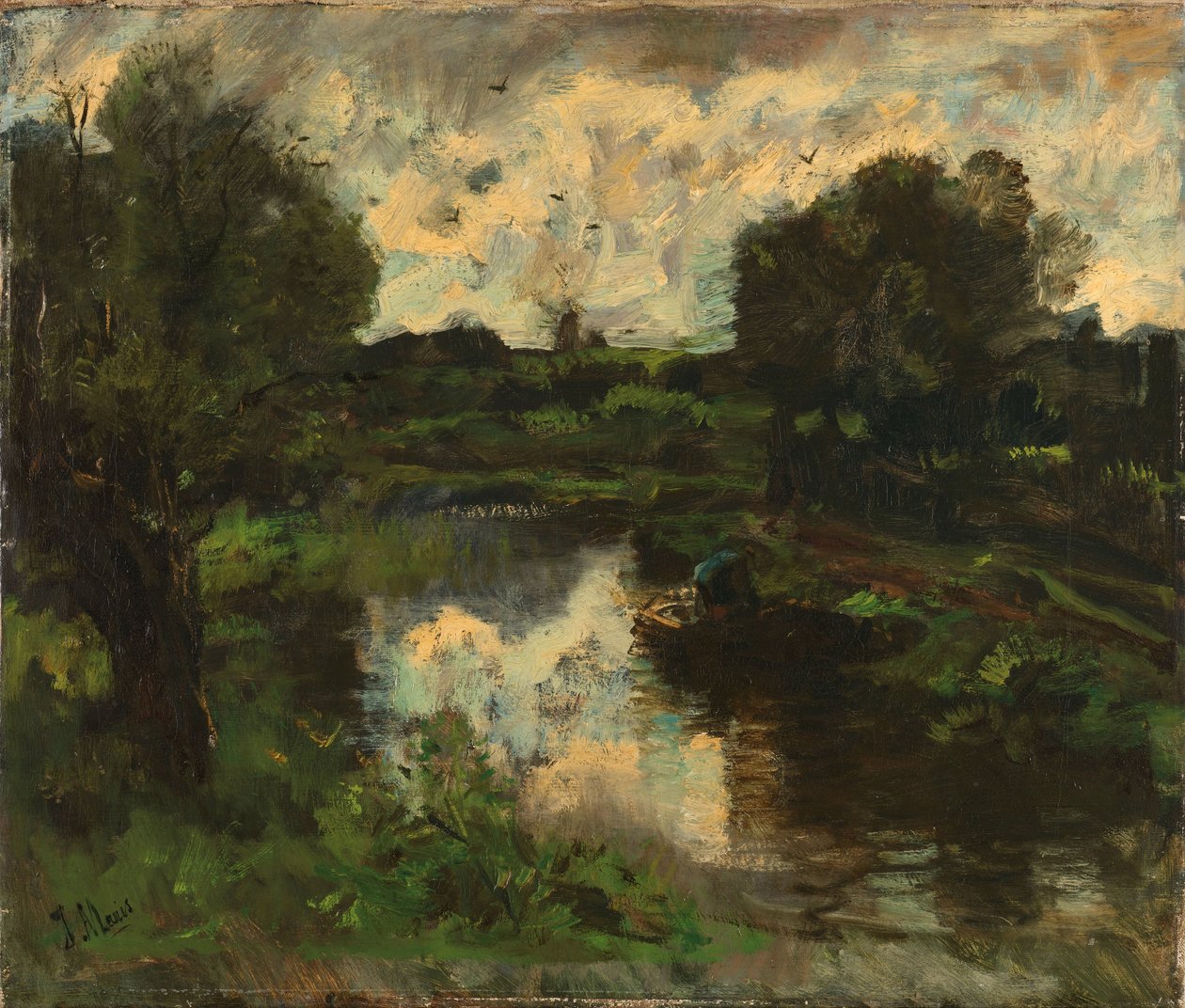 Un paisaje de pólder tras una tormenta de Jacob Maris