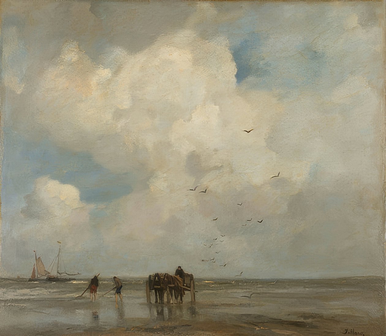 Pescadores de conchas. 1885 de Jacob Henricus or Hendricus Maris