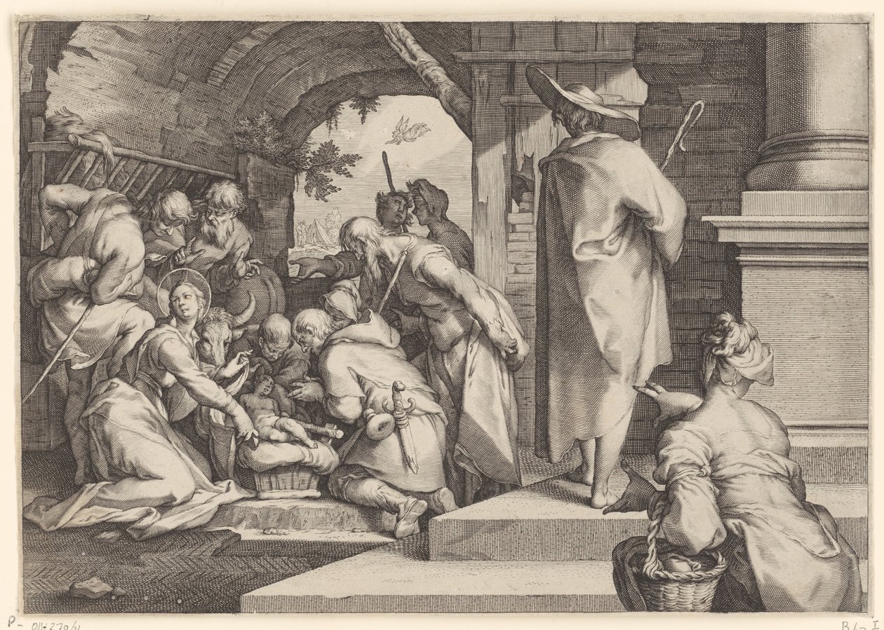 Adoración de los pastores de Jacob Matham