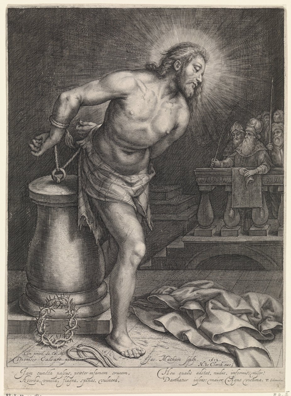 Cristo en el puesto del flagelo de Jacob Matham