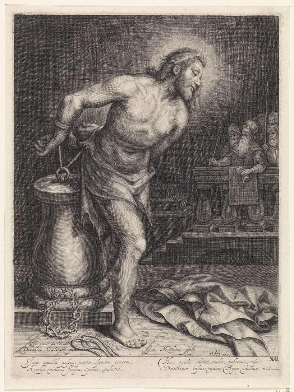 Cristo en el puesto del flagelo de Jacob Matham