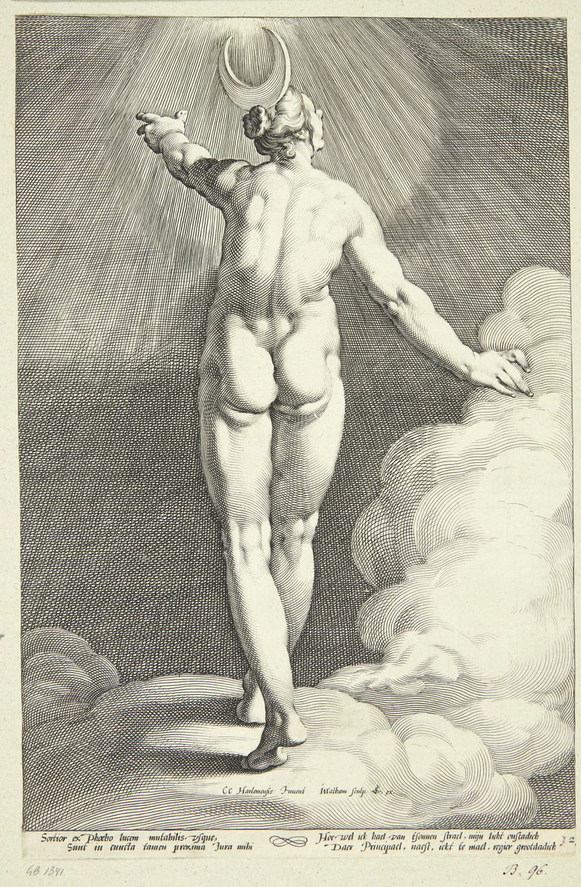 Diana como Luna de Jacob Matham