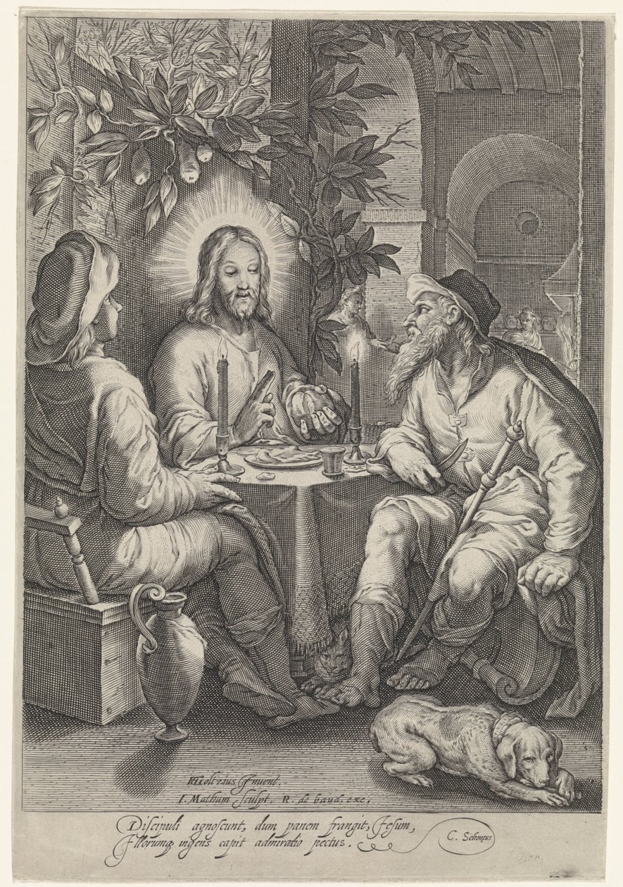 Comida en Emaús de Jacob Matham
