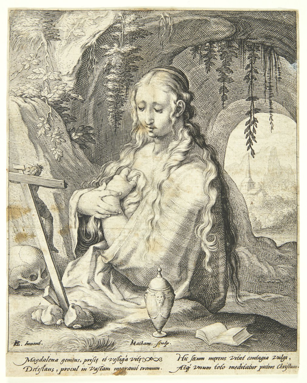 Santa María Magdalena arrepentida de Jacob Matham