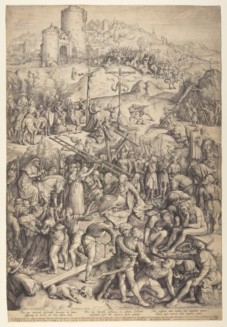 Burla, flagelación y crucifixión de Cristo de Jacob Matham