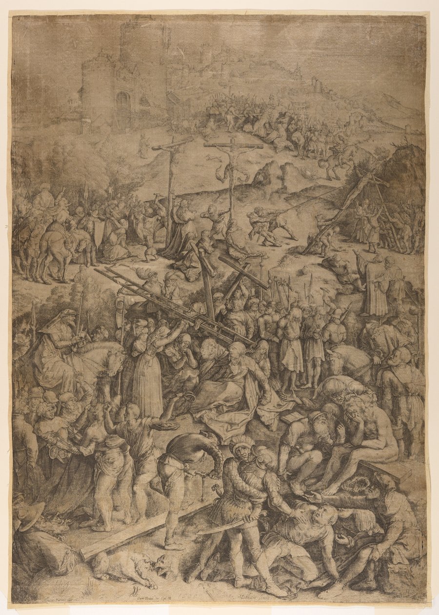 Burla, flagelación y crucifixión de Cristo de Jacob Matham