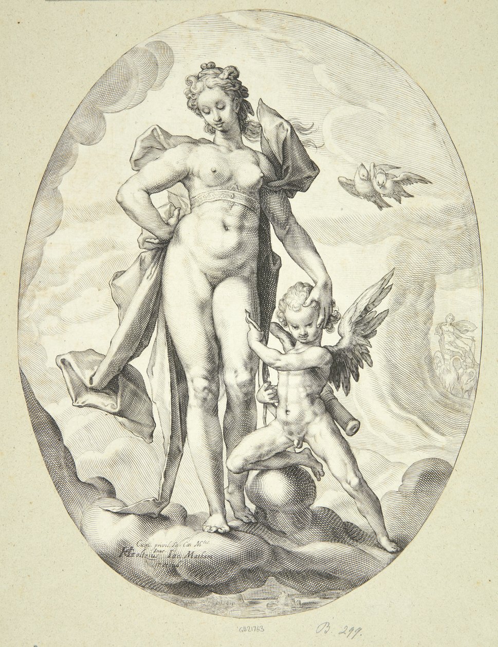 Venus y Amor de Jacob Matham