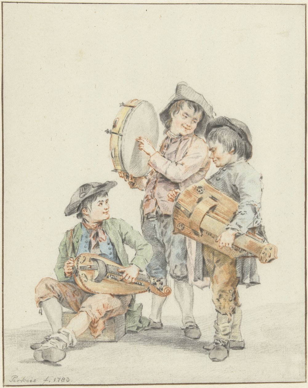 Tres niños con instrumentos musicales de Jacob Perkois