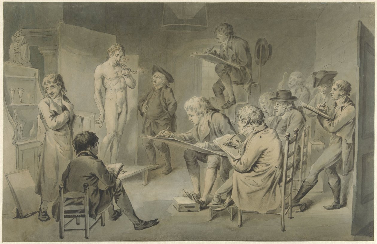 Lección de dibujo en una academia. de Jacob Smies