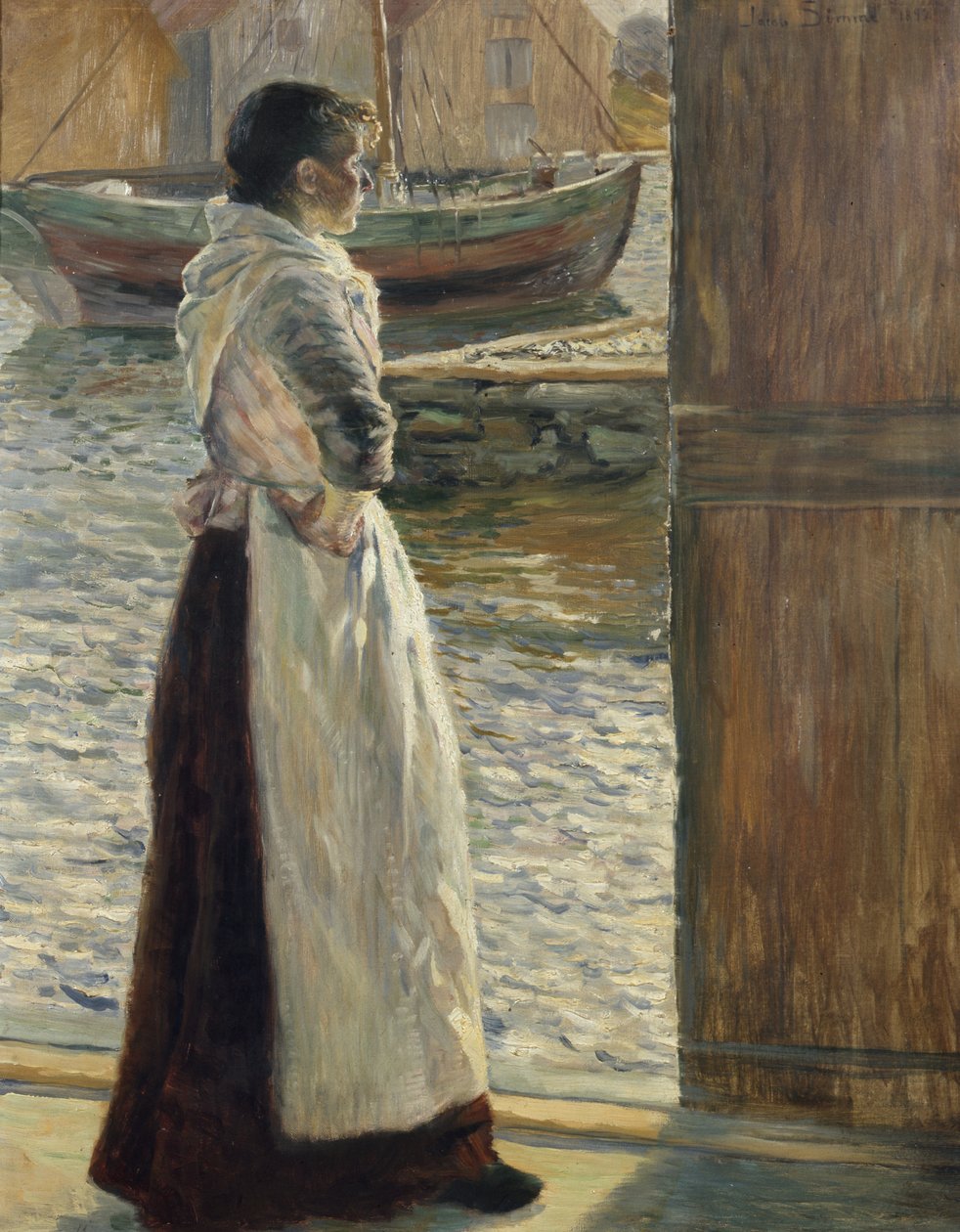 Mujer del pescador (óleo sobre lienzo) de Jacob Sømme