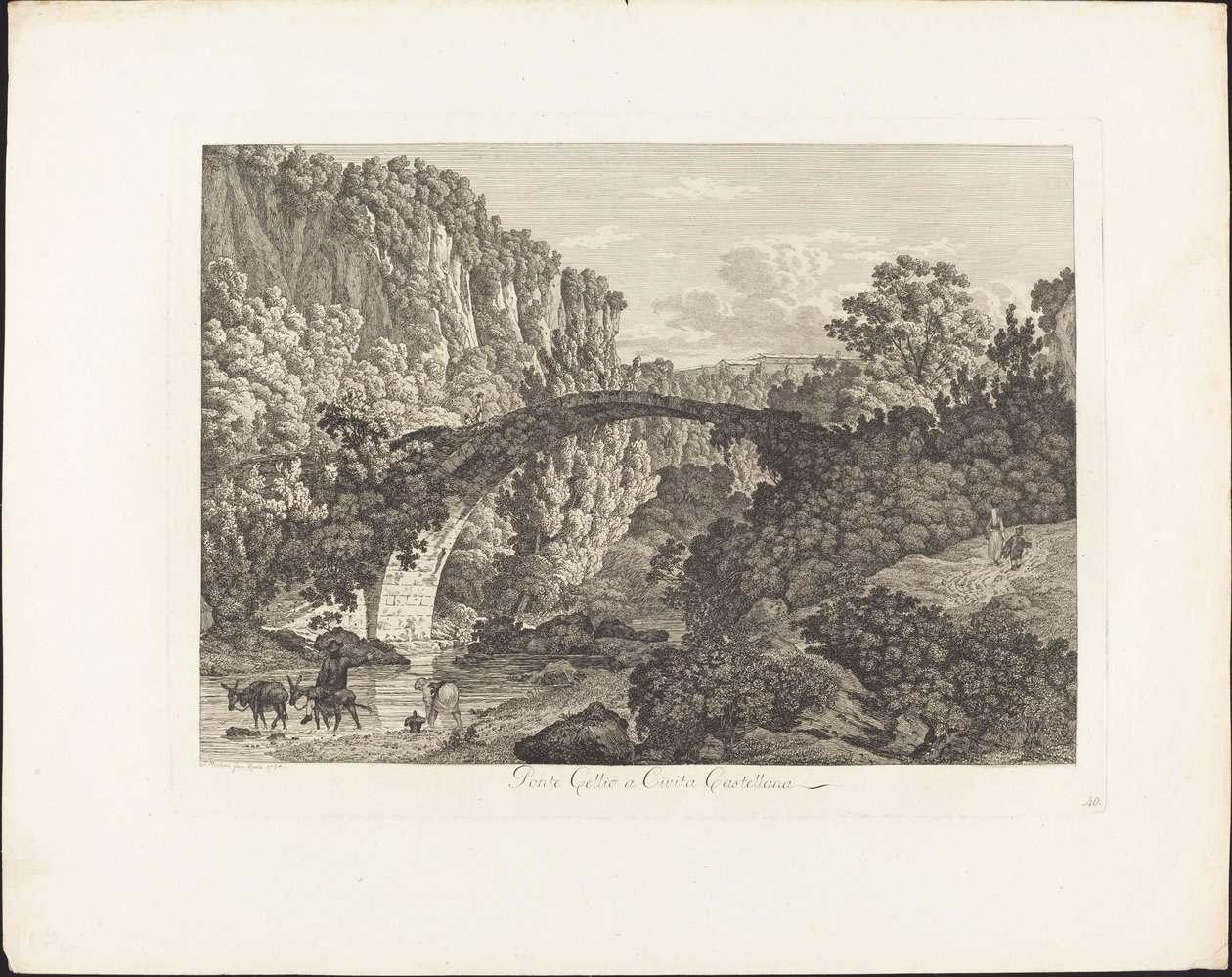 Ponte Celio en Cività Castellana de Jacob Wilhelm Mechau