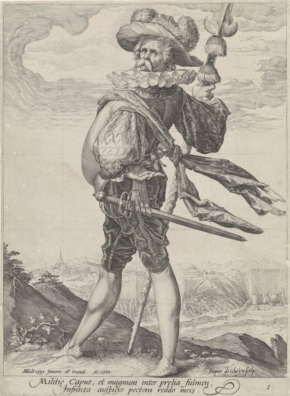 Coronel Oficiales y soldados (título de la serie) de Jacob de Gheyn (II)