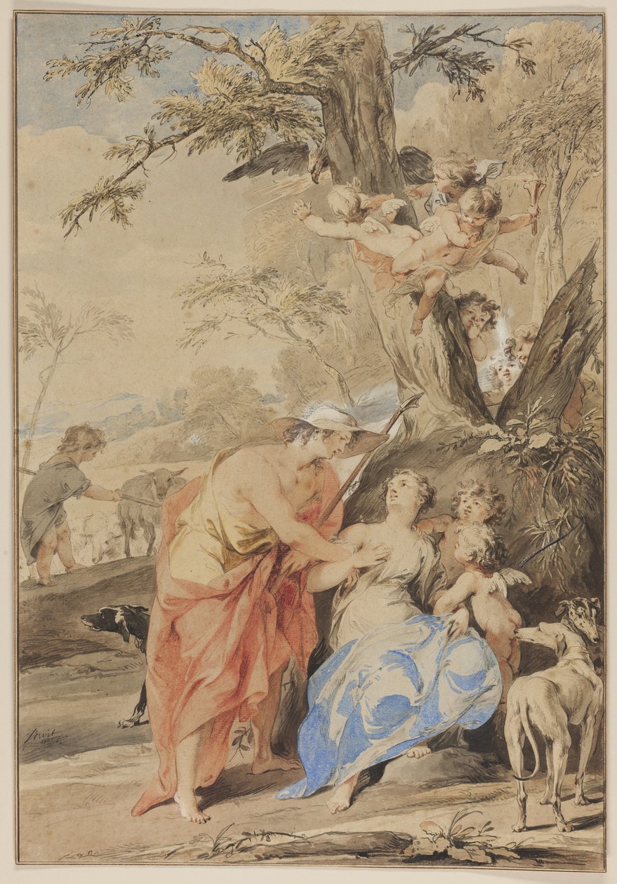Júpiter y Mnemósine, 1733 de Jacob de Wit