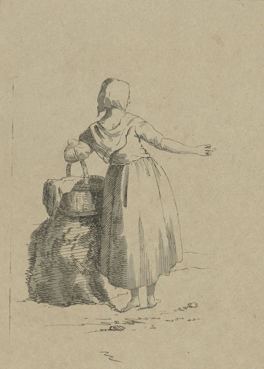 mujer con una cesta de Jacob van Kouwenhoven
