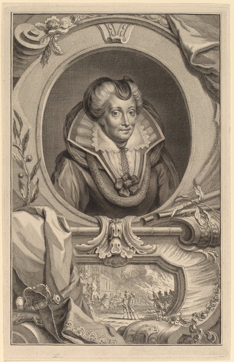 Louise de Coligny de Jacobus Houbraken