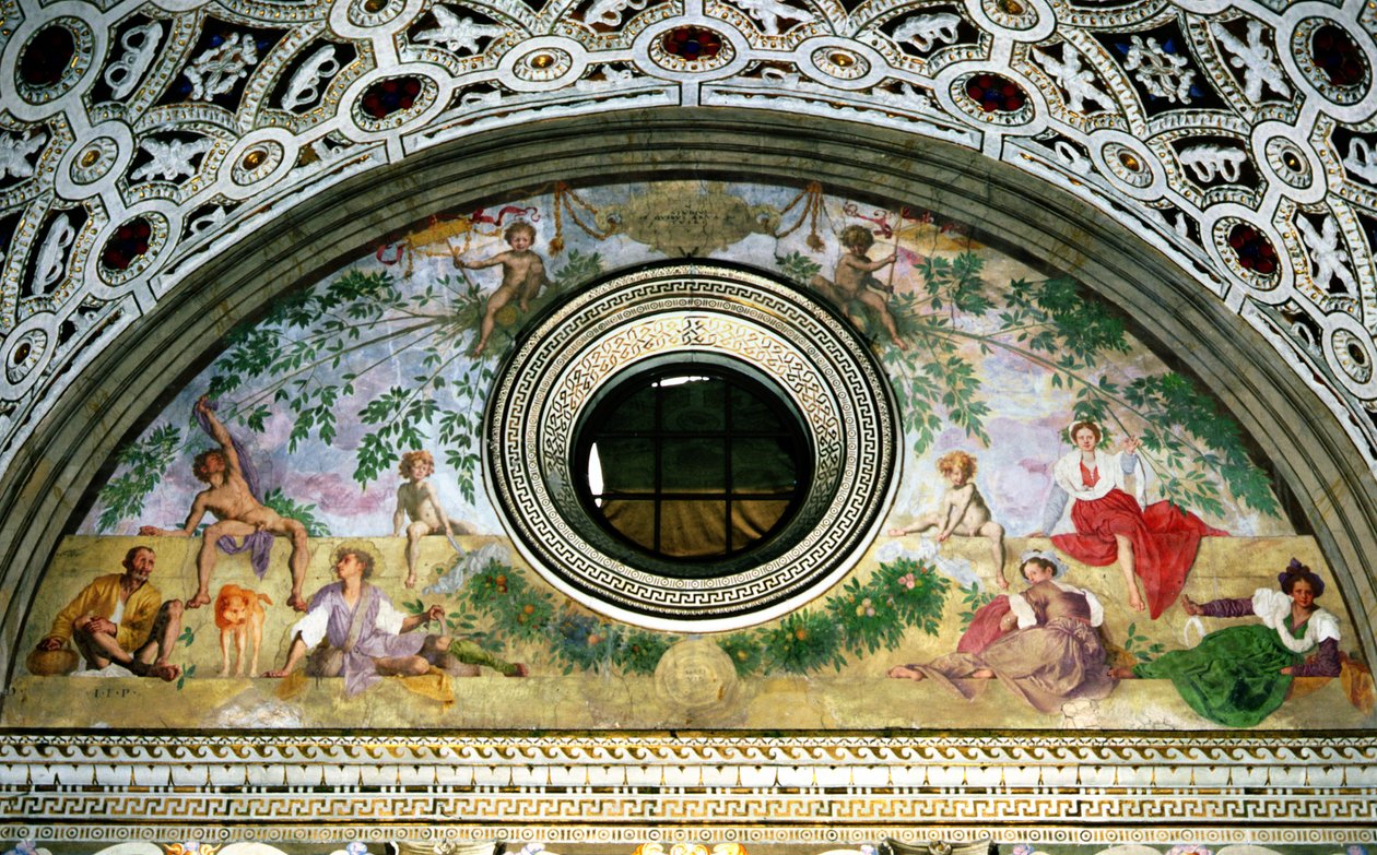 Luneta del interior de la villa que representa a Vertumno y Pomona de Jacopo Pontormo