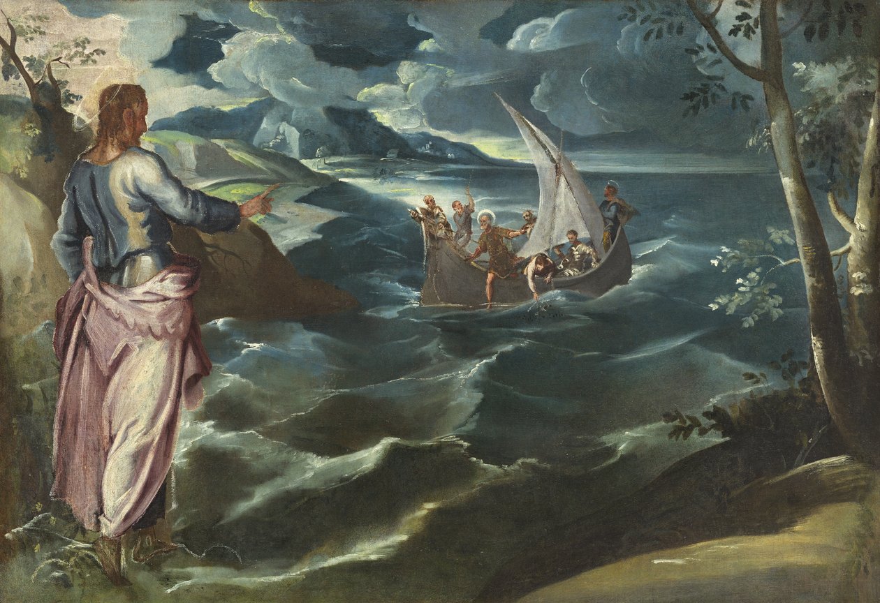 Cristo en el mar de Galilea, c.1575-80 de Jacopo Robusti Tintoretto