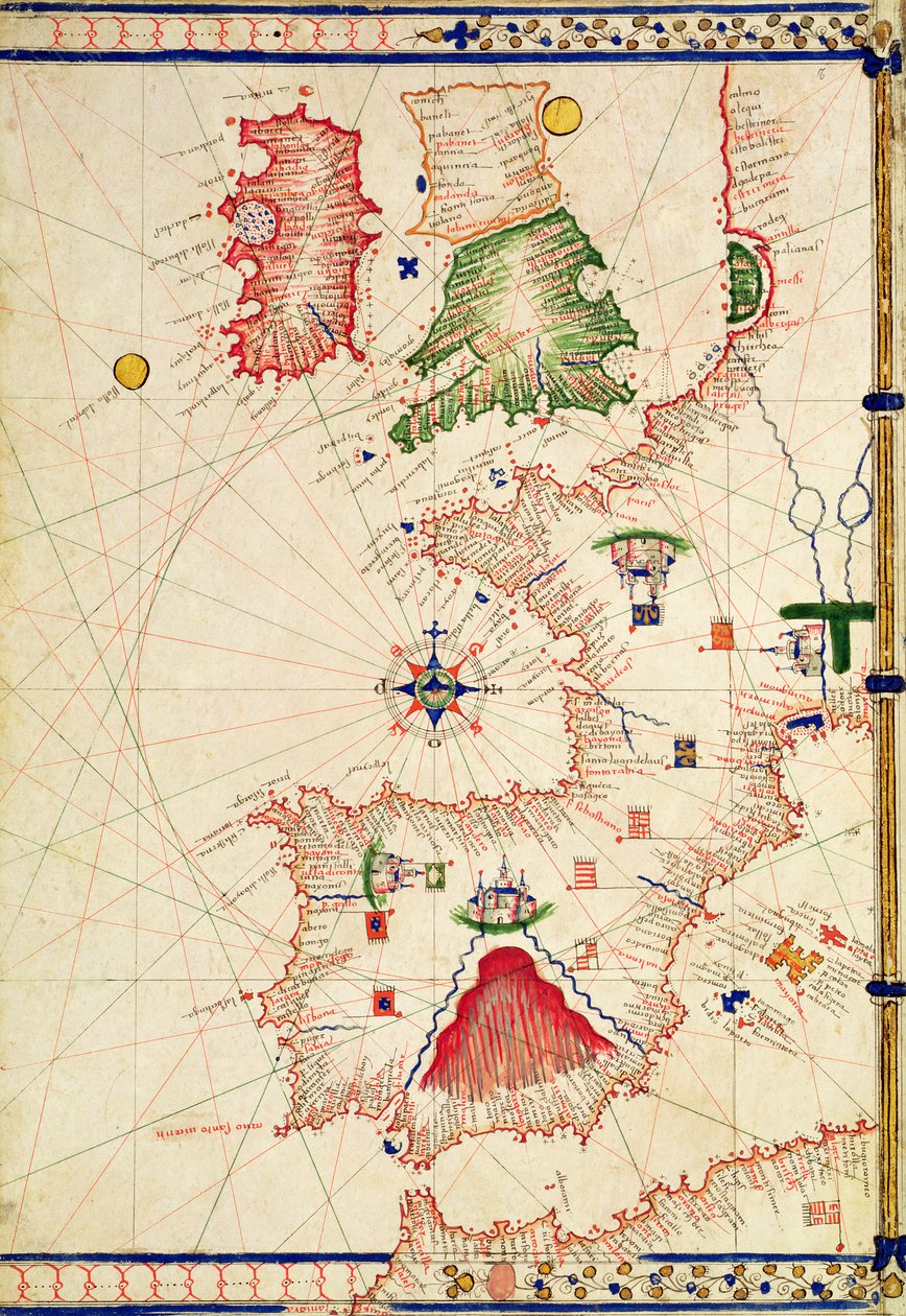 Ms Ital 550.0.3.15 fol.2r Mapa de Europa, de 