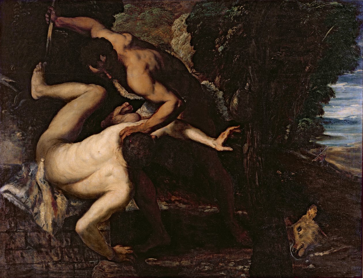Caín matando a Abel de Jacopo Robusti Tintoretto