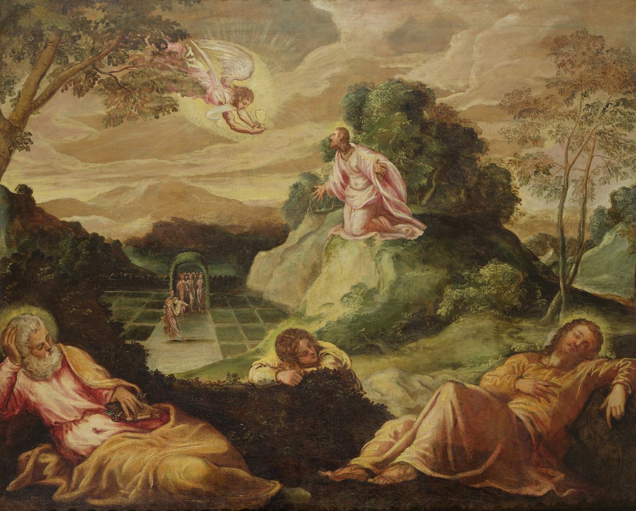 La agonía en el jardín de Jacopo Robusti Tintoretto
