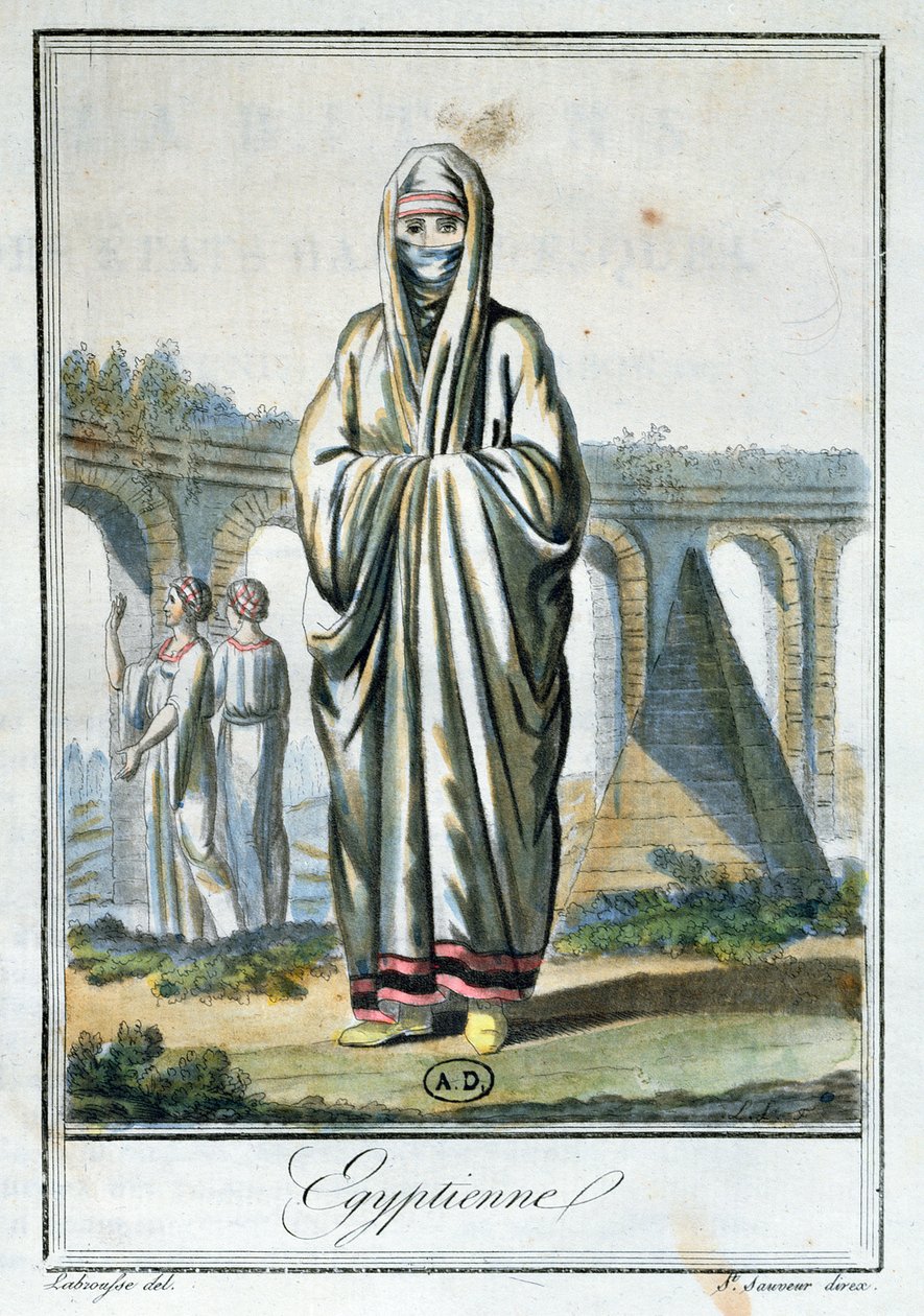 Mujer egipcia con chador, ilustración de 