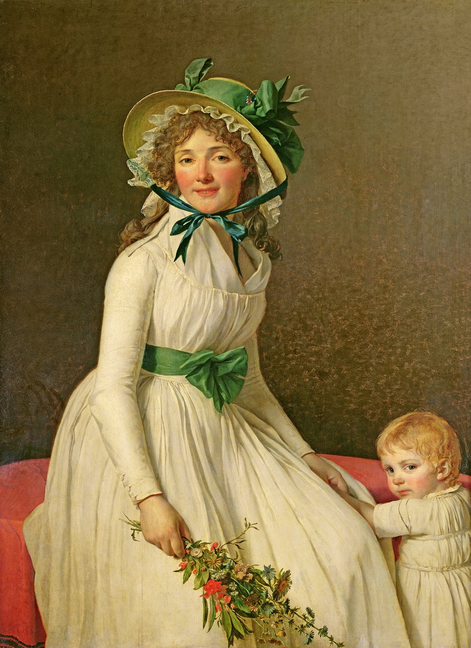 Madame Pierre Seriziat (nacida Emilie Pecoul) con su hijo, Emile de Jacques Louis David