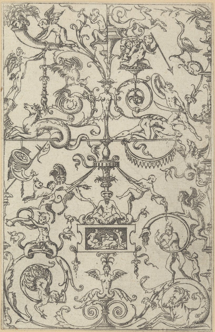 Panel grotesco, 1550 de Jacques Androuet Du Cerceau