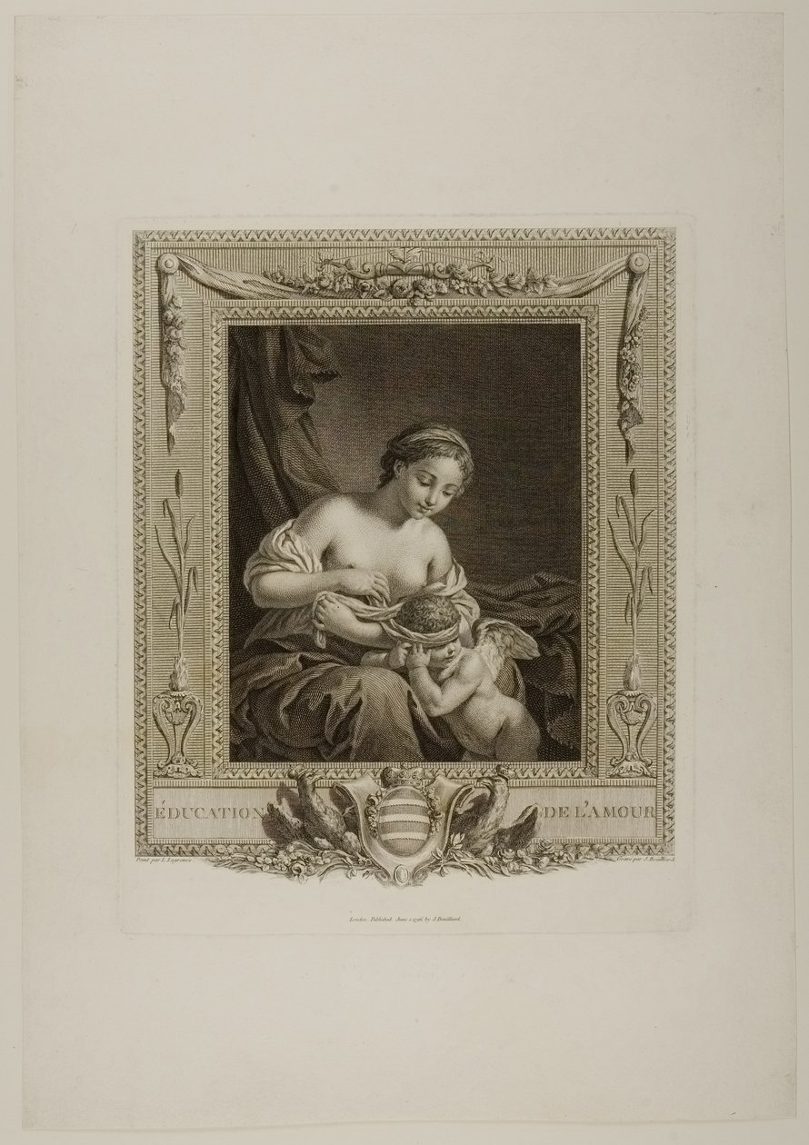 La educación de Cupido (grabado) de Jacques Bouillard