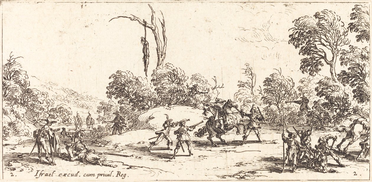 Atacando viajeros en la carretera de Jacques Callot