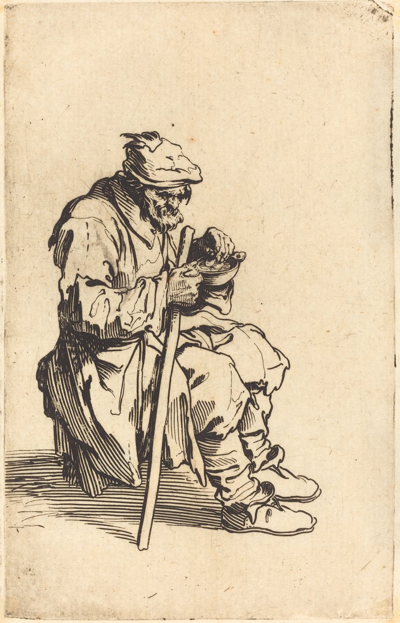 Mendigo comiendo, c.1622 de Jacques Callot