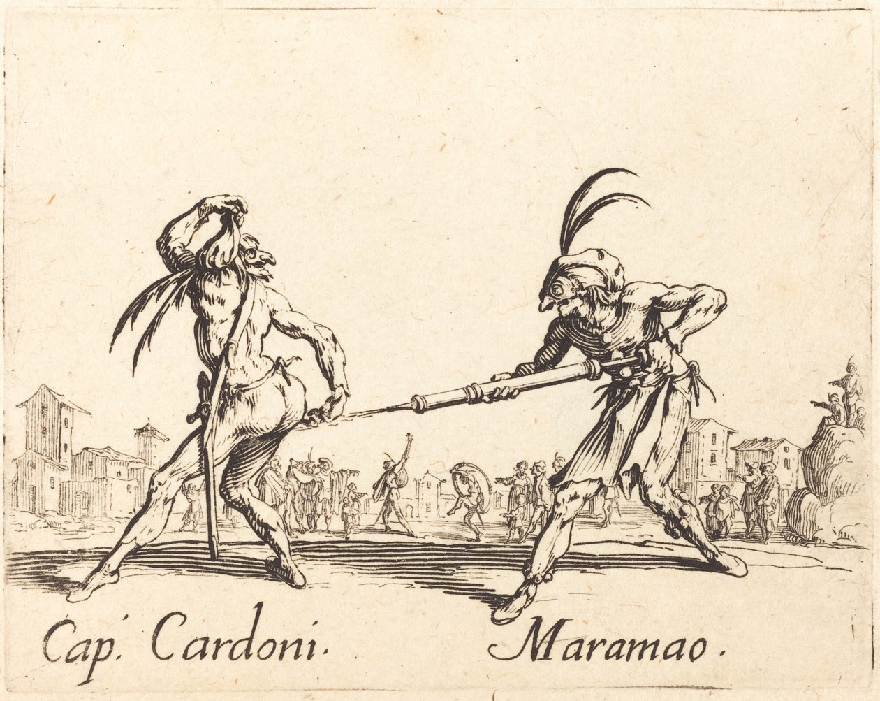 Cap. Cardoni y Maramao, c. 1622 de Jacques Callot