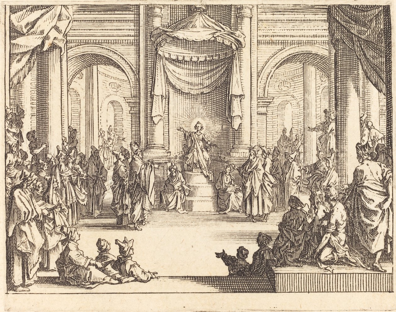 Cristo disputando con los doctores de Jacques Callot