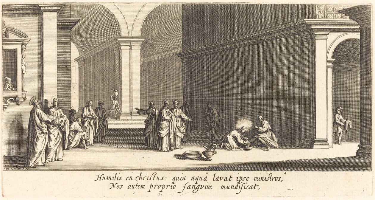 Cristo lavando los pies de los apóstoles de Jacques Callot