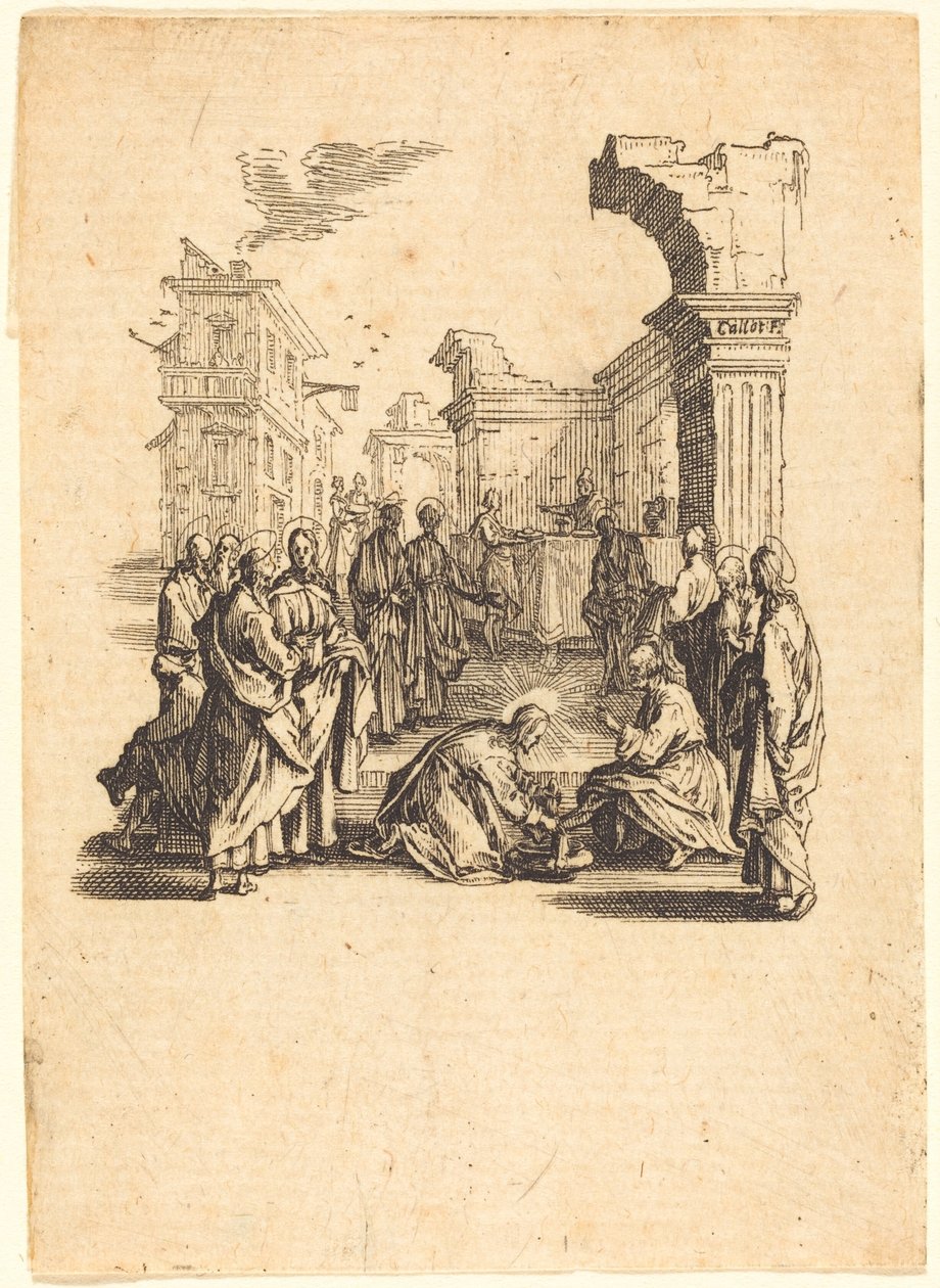 Cristo lavando los pies de los apóstoles de Jacques Callot