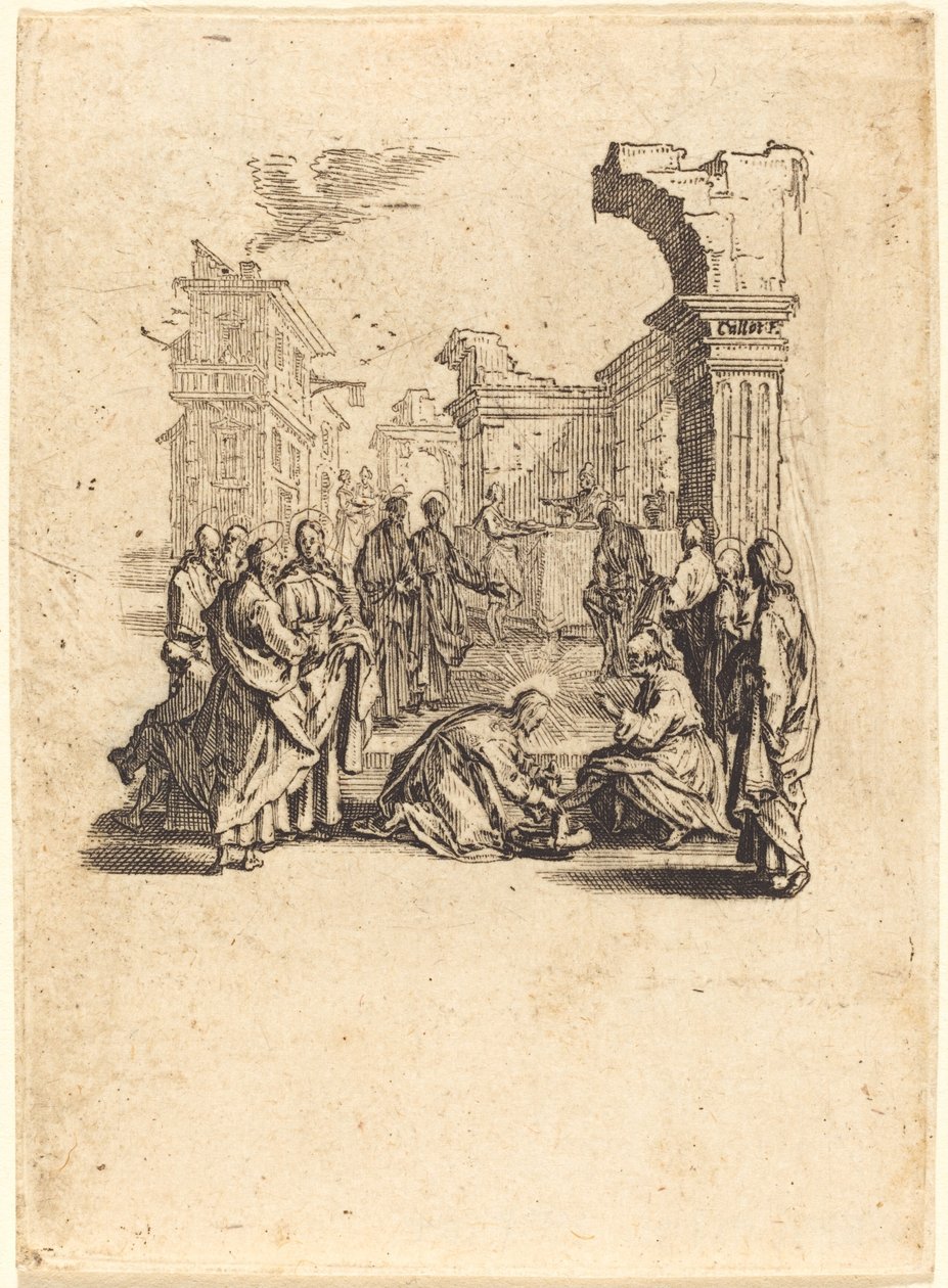 Cristo lavando los pies de los apóstoles de Jacques Callot