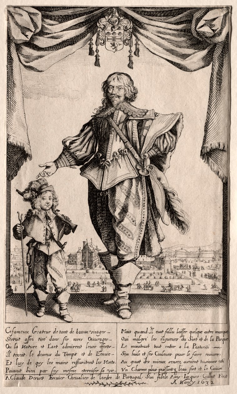 Claude Deruet y su hijo, 1632 de Jacques Callot