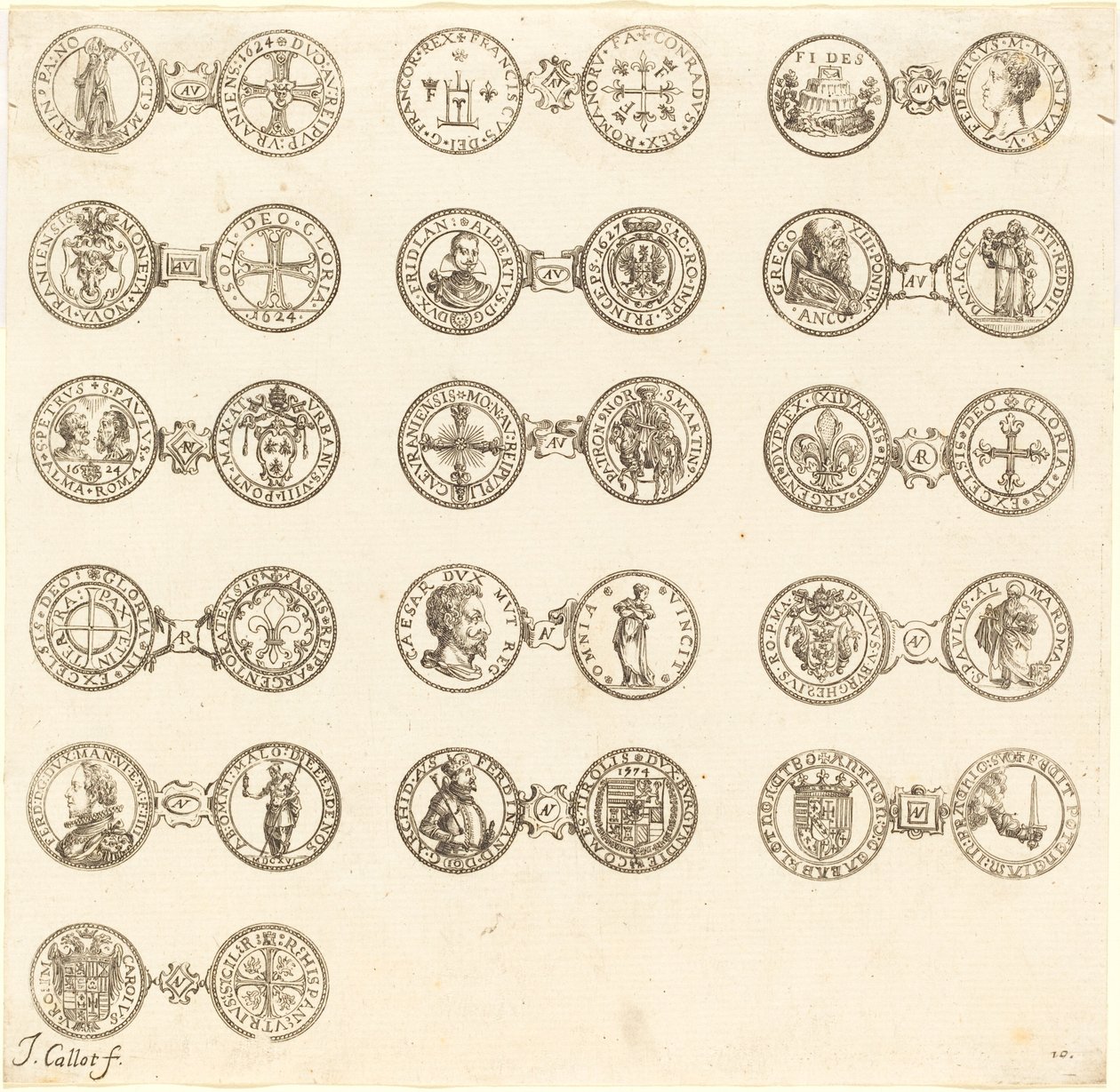 Monedas [lámina 10] de Jacques Callot