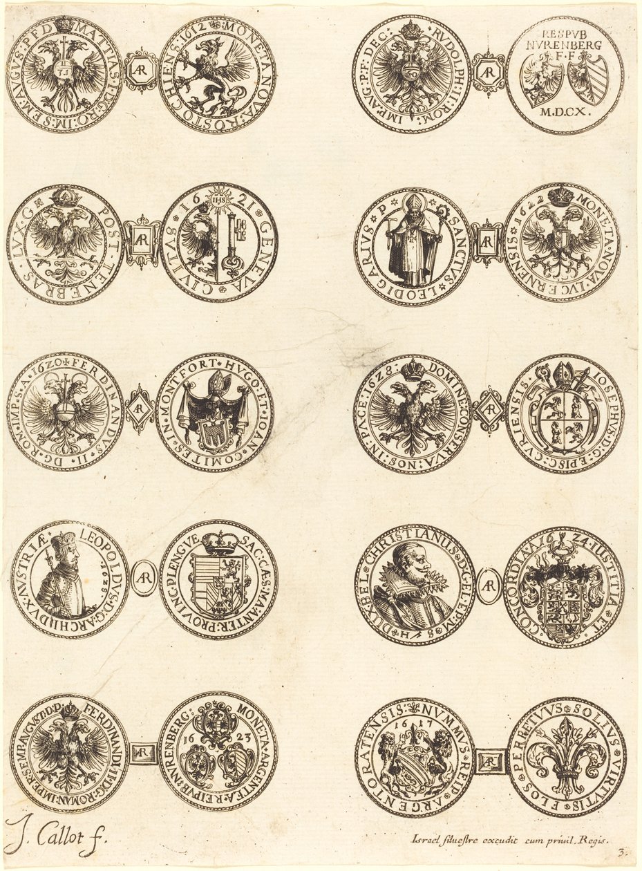 Monedas [lámina 3] de Jacques Callot