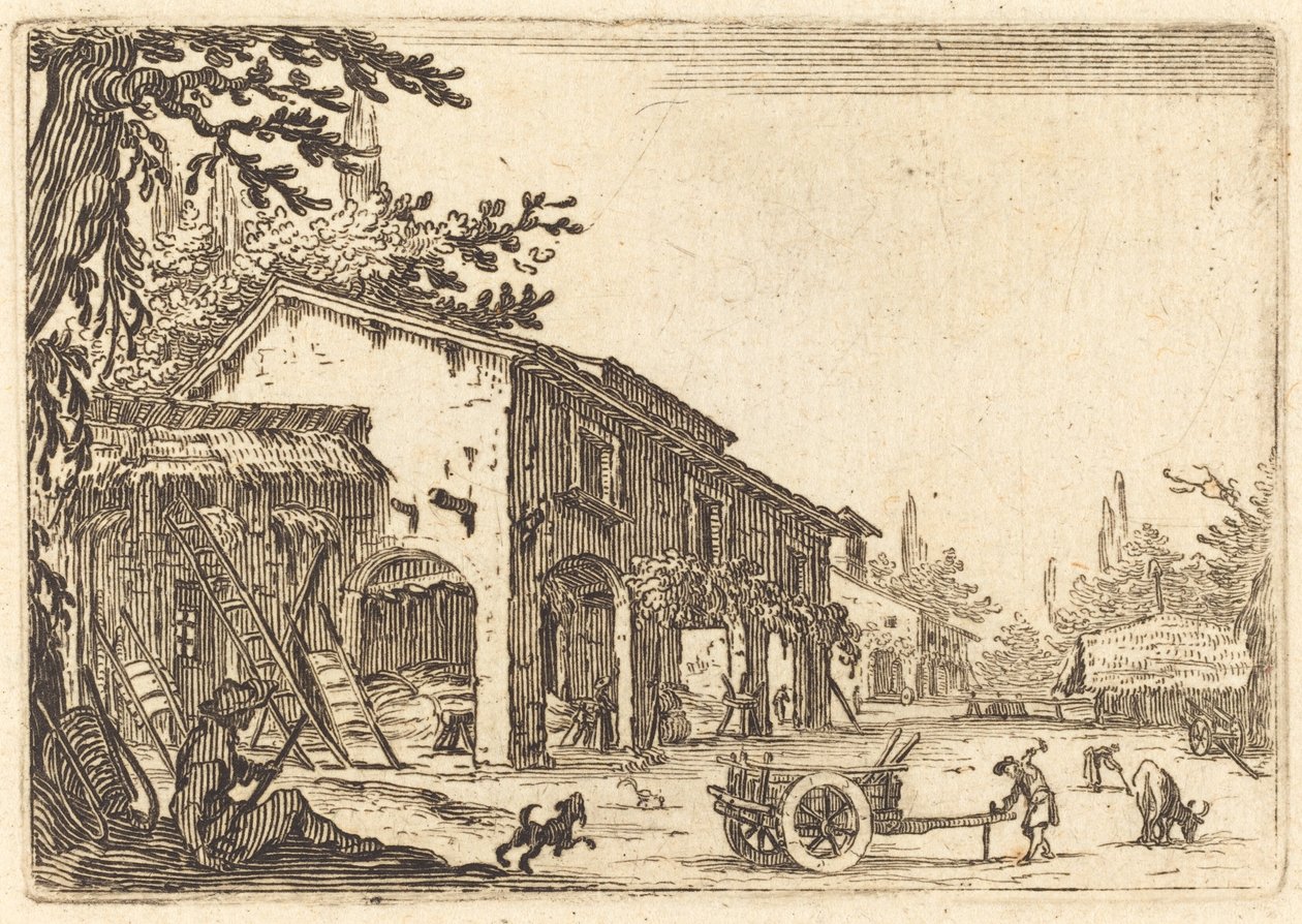 Patio de una granja de Jacques Callot