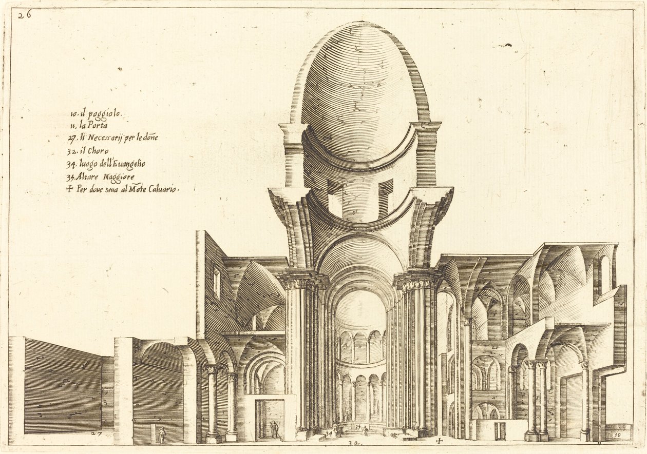 Sección Transversal de una Iglesia de Jacques Callot