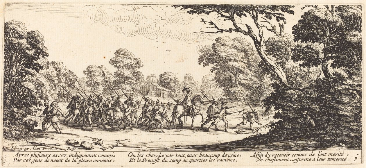 Descubrimiento de los soldados criminales de Jacques Callot