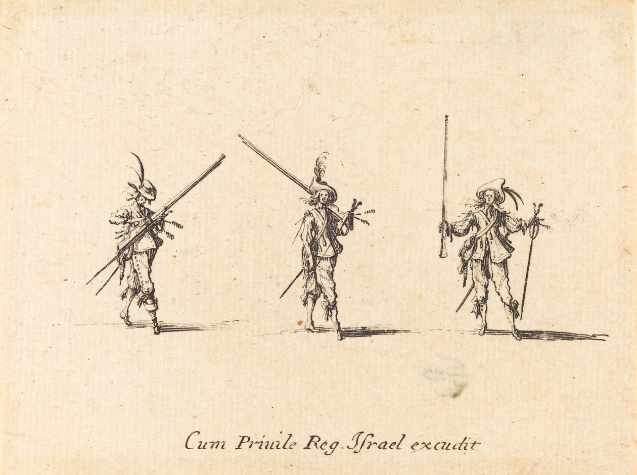 Ejercicio con el mosquete, 1634-1635 de Jacques Callot