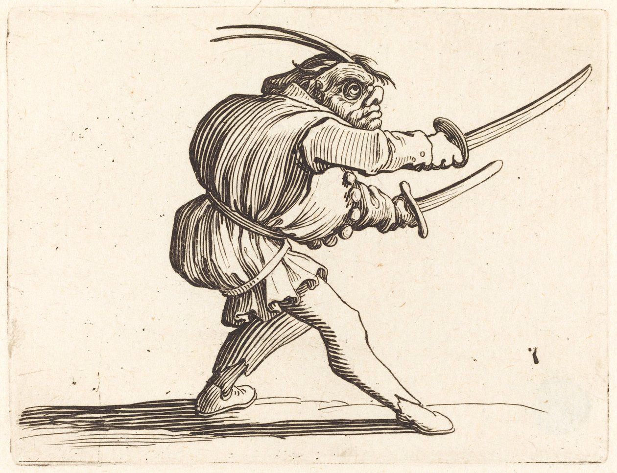 Duelista con dos sables de Jacques Callot