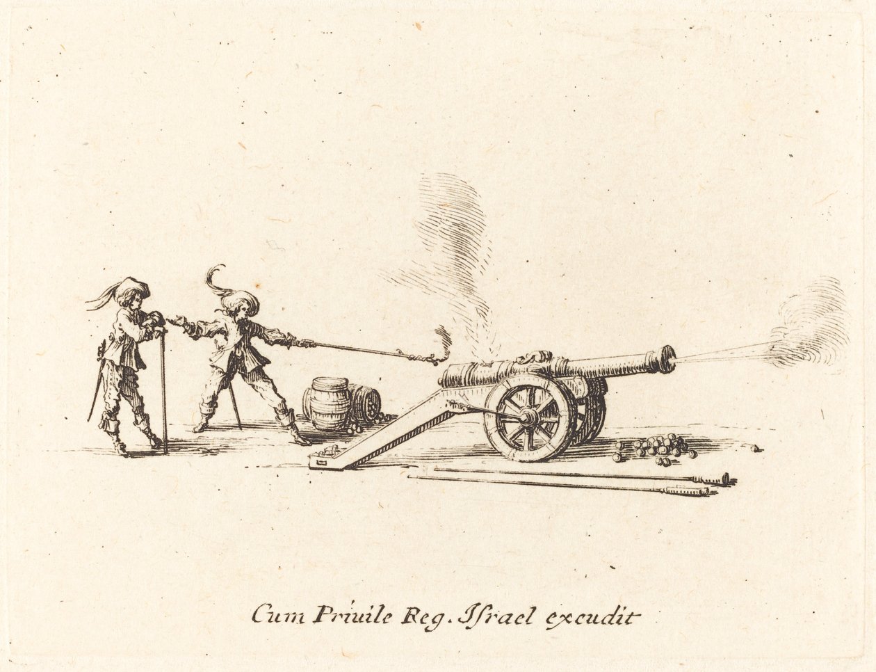 Disparando el Cañón, 1634-1635 de Jacques Callot