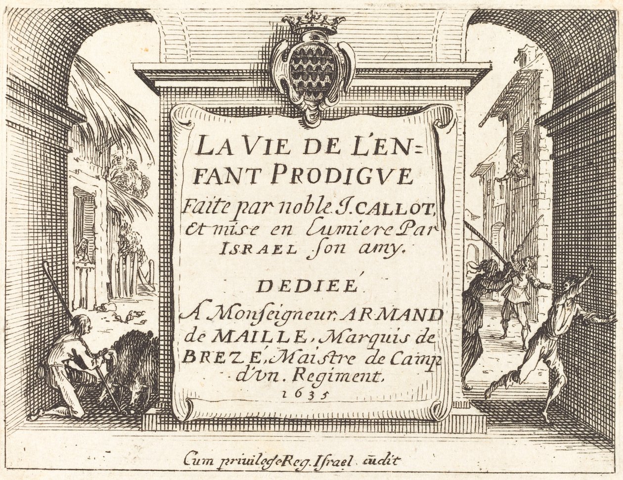 Frontispicio para El Hijo Pródigo de Jacques Callot