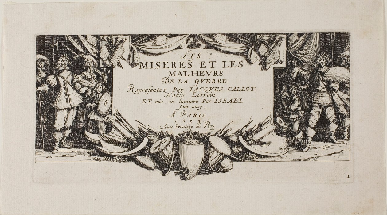 Frontispicio, de Las miserias de la guerra de Jacques Callot